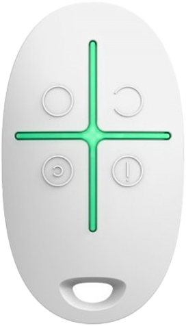 AJAX SPACECONTROL WHITE FOUR-BUTTON REMOTE CONTROL WITH COMMAND DELIVERY INDICATION AJAX SPACECONTROL WHITE FOUR-BUTTON REMOTE CONTROL WITH COMMAND DELIVERY INDICATION